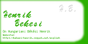 henrik bekesi business card