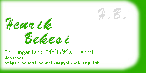 henrik bekesi business card